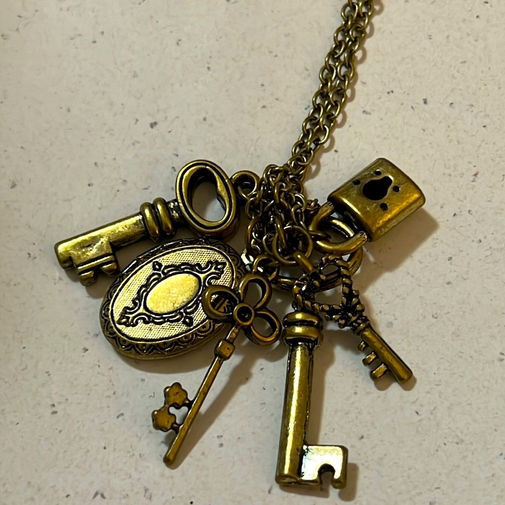 Aero Brass Multi Pendant Necklace.